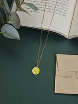 Yellow Lemon Slice Pendant Necklace - TOSSIDO