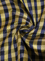 Yellow & Navy Check Performance Silk™ Pocket Square - TOSSIDO