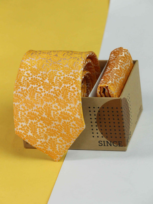 Yellow Necktie & Pocket Square Giftset - TOSSIDO