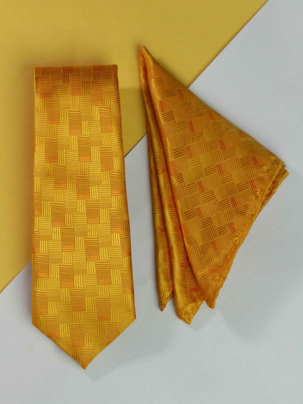 Yellow Necktie & Pocket Square Giftset - TOSSIDO