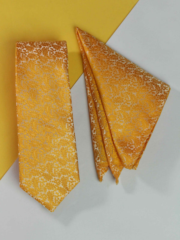 Yellow Necktie & Pocket Square Giftset - TOSSIDO