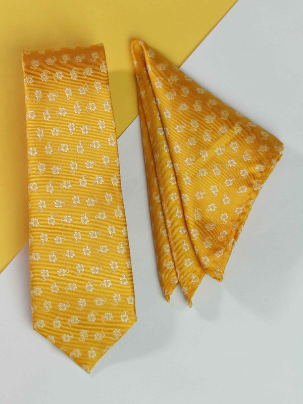Yellow Necktie & Pocket Square Giftset - TOSSIDO