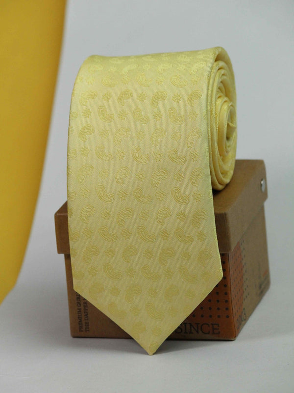 Yellow Paisley Necktie - TOSSIDO