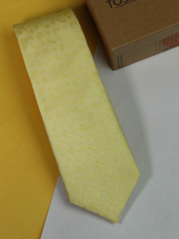 Yellow Paisley Necktie - TOSSIDO
