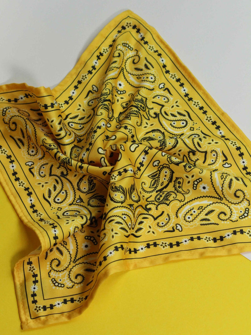 Yellow Paisley Pocket Square - TOSSIDO