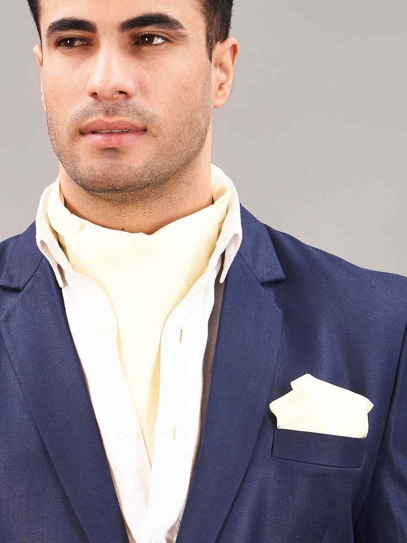 Yellow Paisley Woven Ascot & Pocket Square - TOSSIDO