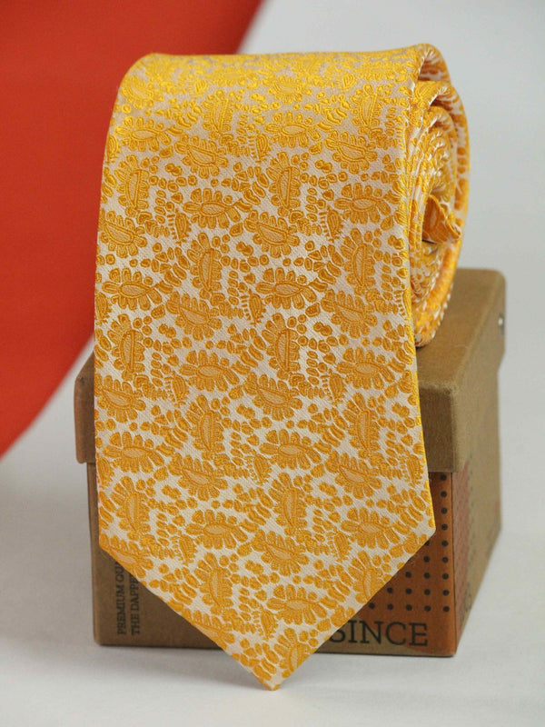 Yellow Paisley Woven Necktie - TOSSIDO
