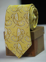 Yellow Paisley Woven Necktie - TOSSIDO