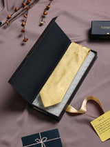 Yellow Paisley Woven Silk Necktie - TOSSIDO