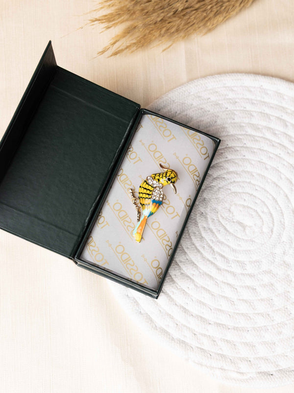 Yellow Parakeet Brooch - TOSSIDO