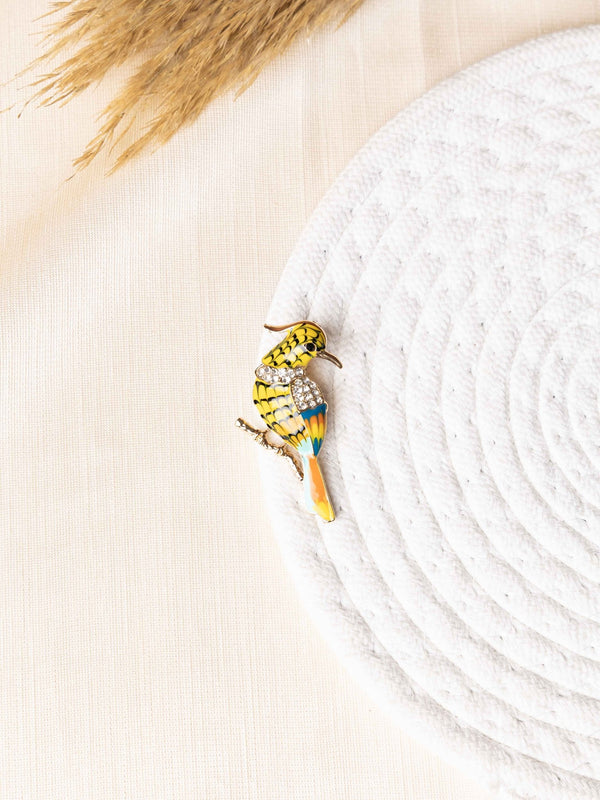 Yellow Parakeet Brooch - TOSSIDO