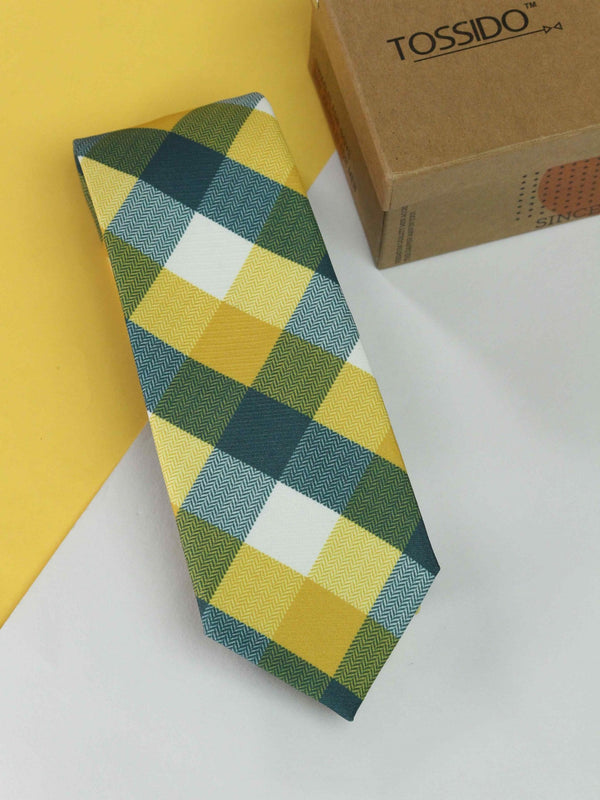 Yellow Plaid Necktie - TOSSIDO