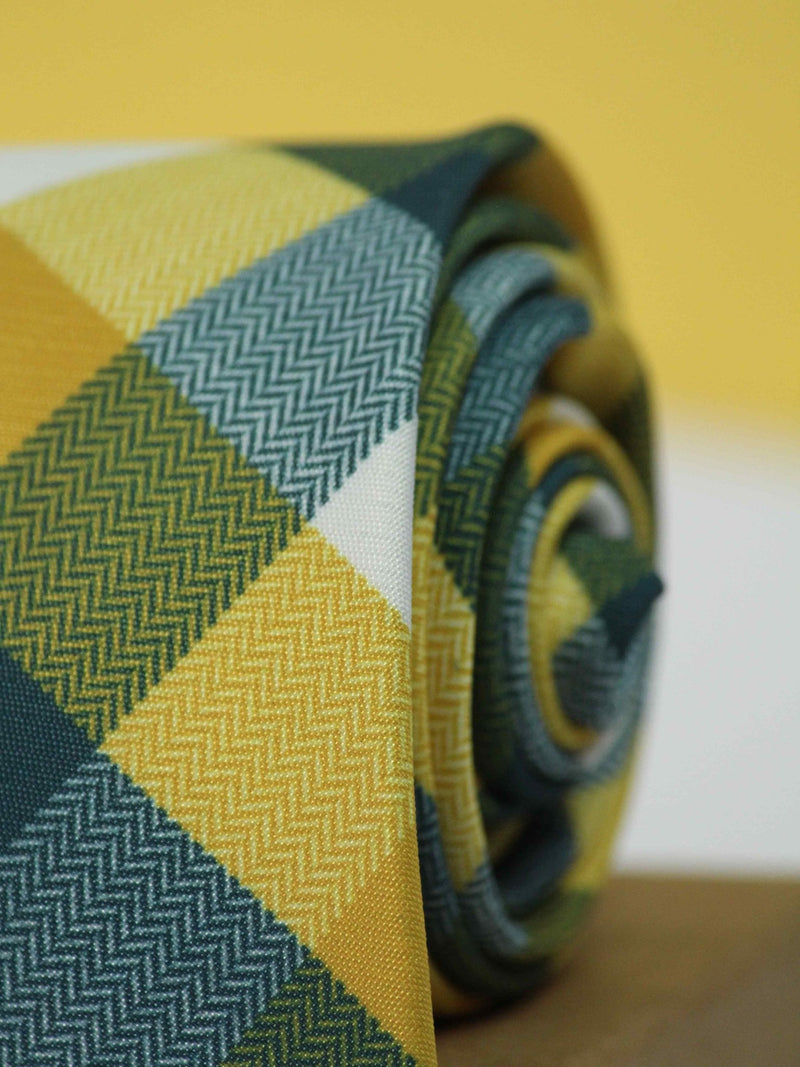 Yellow Plaid Necktie - TOSSIDO