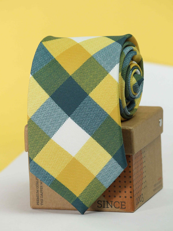 Yellow Plaid Necktie - TOSSIDO