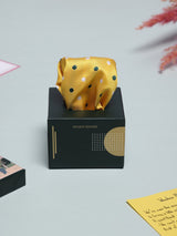 Yellow Polka Jacquard Pocket Square - TOSSIDO