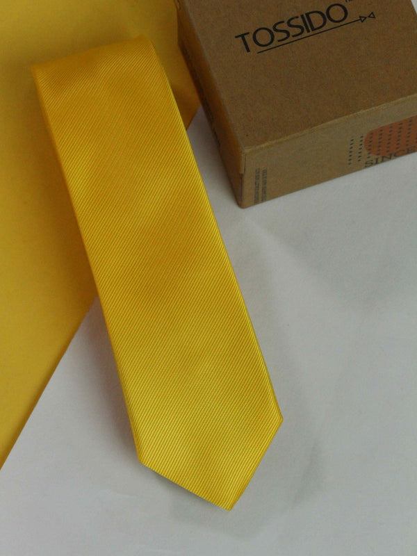 Yellow Skinny Necktie - TOSSIDO