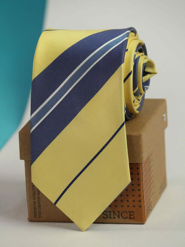 Yellow Stripe Woven Necktie - TOSSIDO