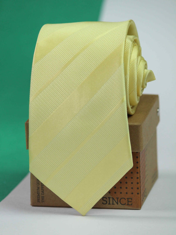 Yellow Stripe Woven Necktie - TOSSIDO