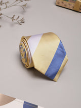 Yellow Stripes Woven Silk Necktie - TOSSIDO