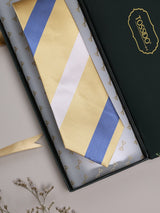 Yellow Stripes Woven Silk Necktie - TOSSIDO