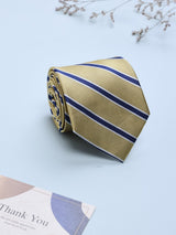 Yellow Stripes Woven Silk Necktie - TOSSIDO