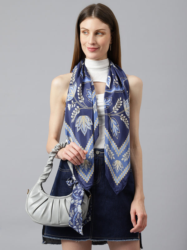 Delight Blue Scarf And Bag Scarf Set