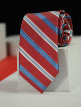 Red Stripe Handmade Silk Necktie