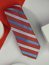 Red Stripe Handmade Silk Necktie
