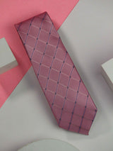 Pink Check Handmade Silk Necktie