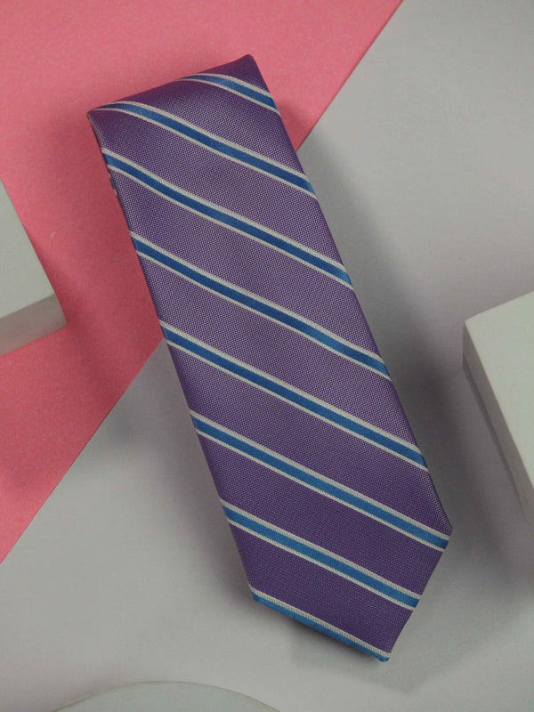 Purple Stripe Handmade Silk Necktie