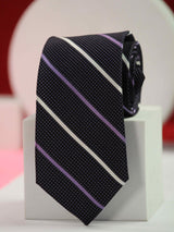 Black Stripe Handmade Silk Necktie