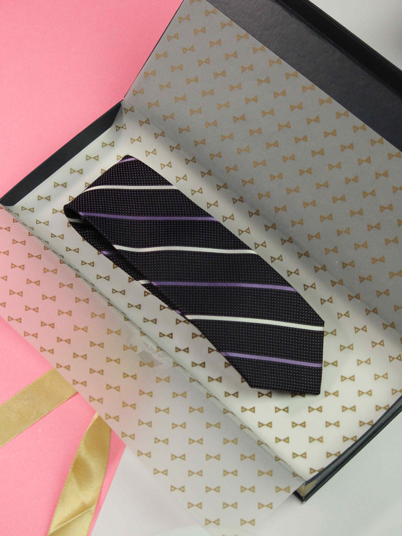 Black Stripe Handmade Silk Necktie