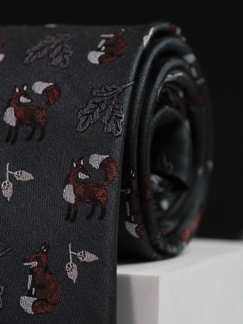 Grey Fox Handmade Silk Necktie