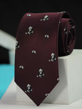 Maroon Panda Handmade Silk Necktie