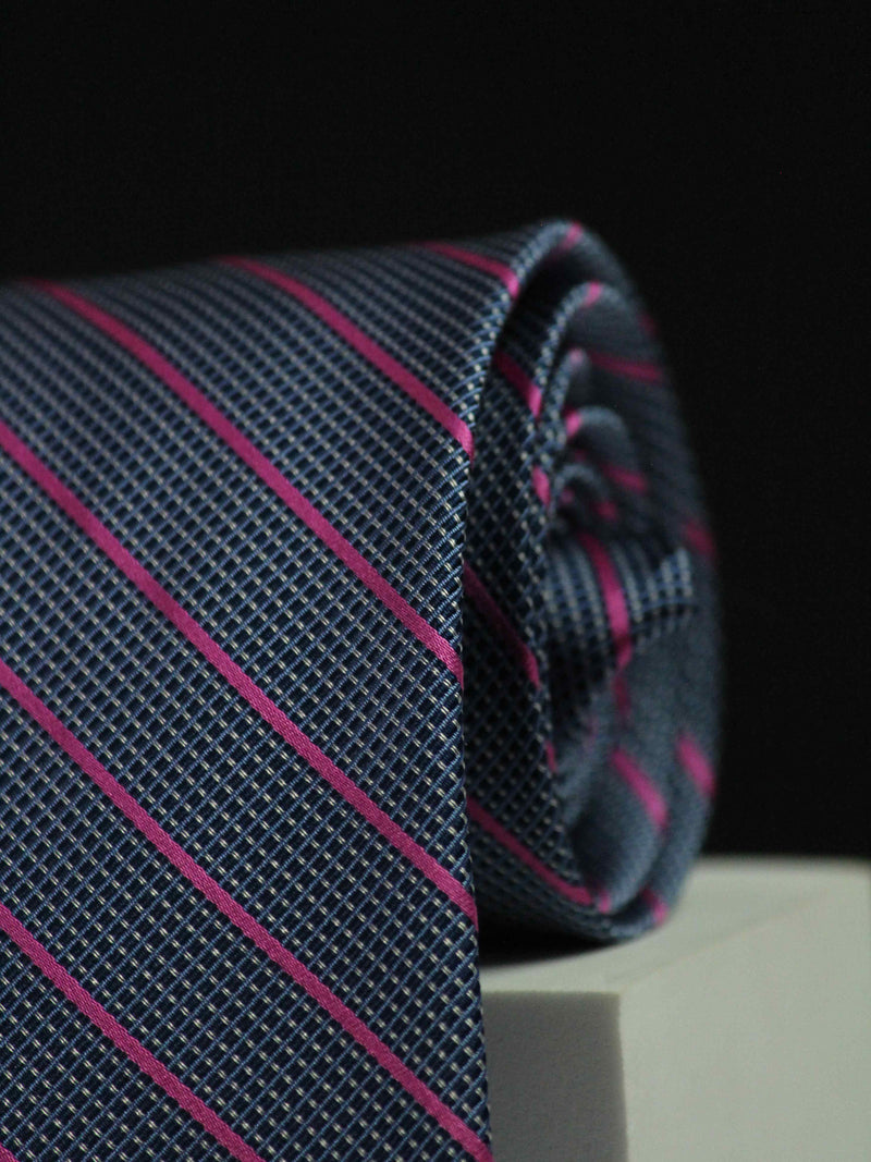 Blue Stripe Handmade Silk Necktie