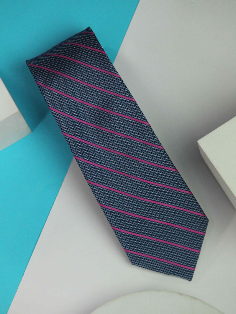 Blue Stripe Handmade Silk Necktie