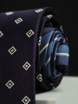 Purple Geometric Handmade Silk Necktie