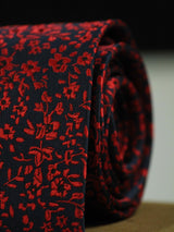 Red Floral Skinny Necktie