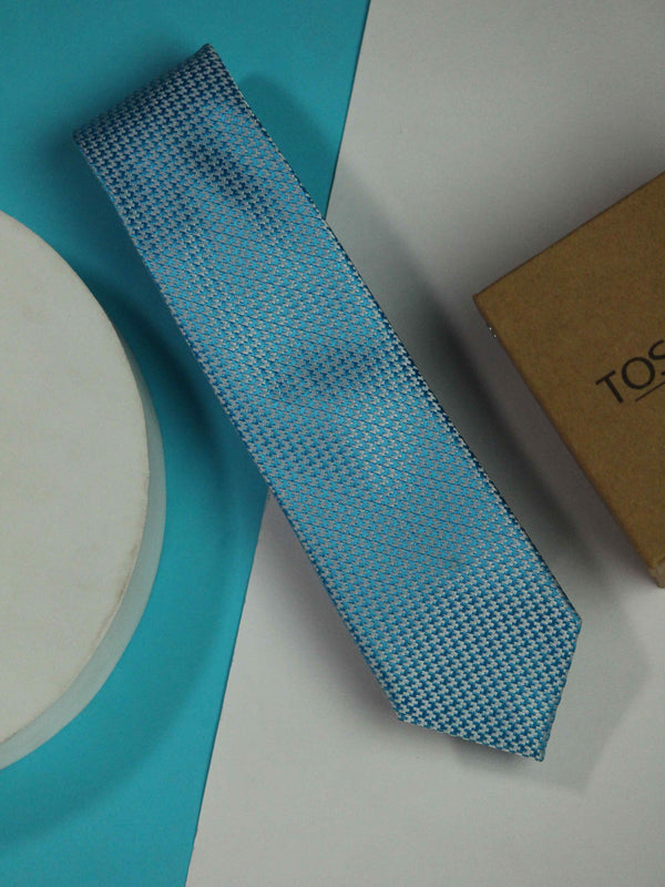 Blue Geometric Skinny Necktie