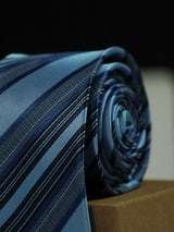 Blue Stripe Skinny Necktie