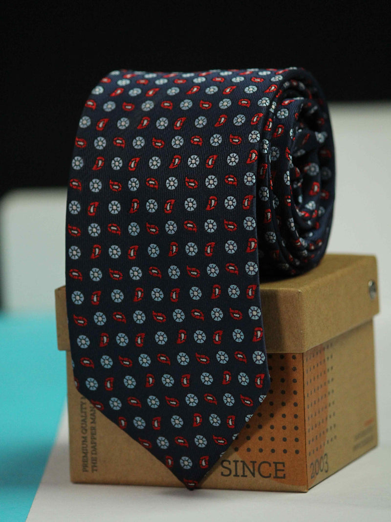 Blue Paisley Woven Necktie