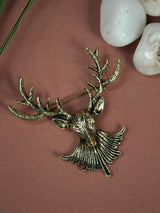 Bronze Metal Reindeer Brooch
