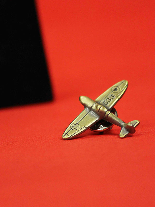 Bronze Metal Plane Brooch