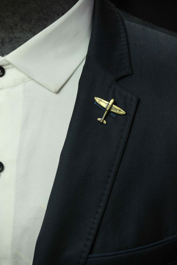 Bronze Metal Plane Brooch
