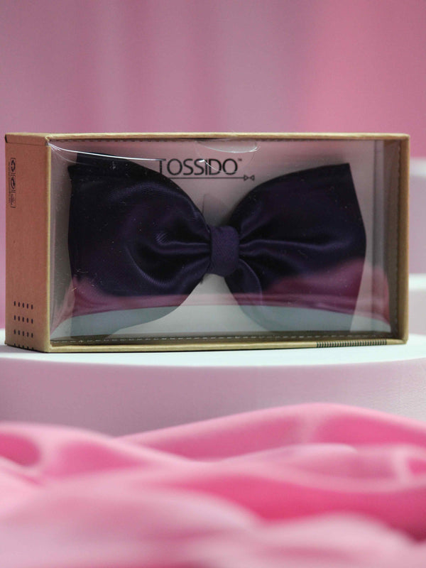 Purple Pre-knotted Solid Bowtie