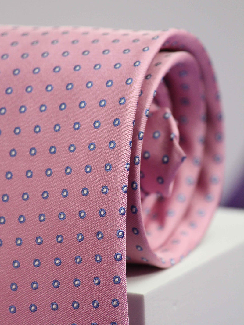 Pink Dotted Handmade Silk Necktie