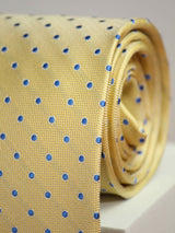 Yellow Polka Handmade Silk Necktie
