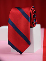 Red Stripes Handmade Silk Necktie