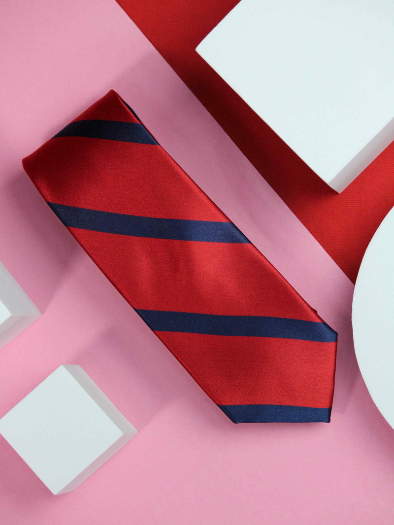 Red Stripes Handmade Silk Necktie