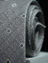 Grey Geometric Handmade Silk Necktie